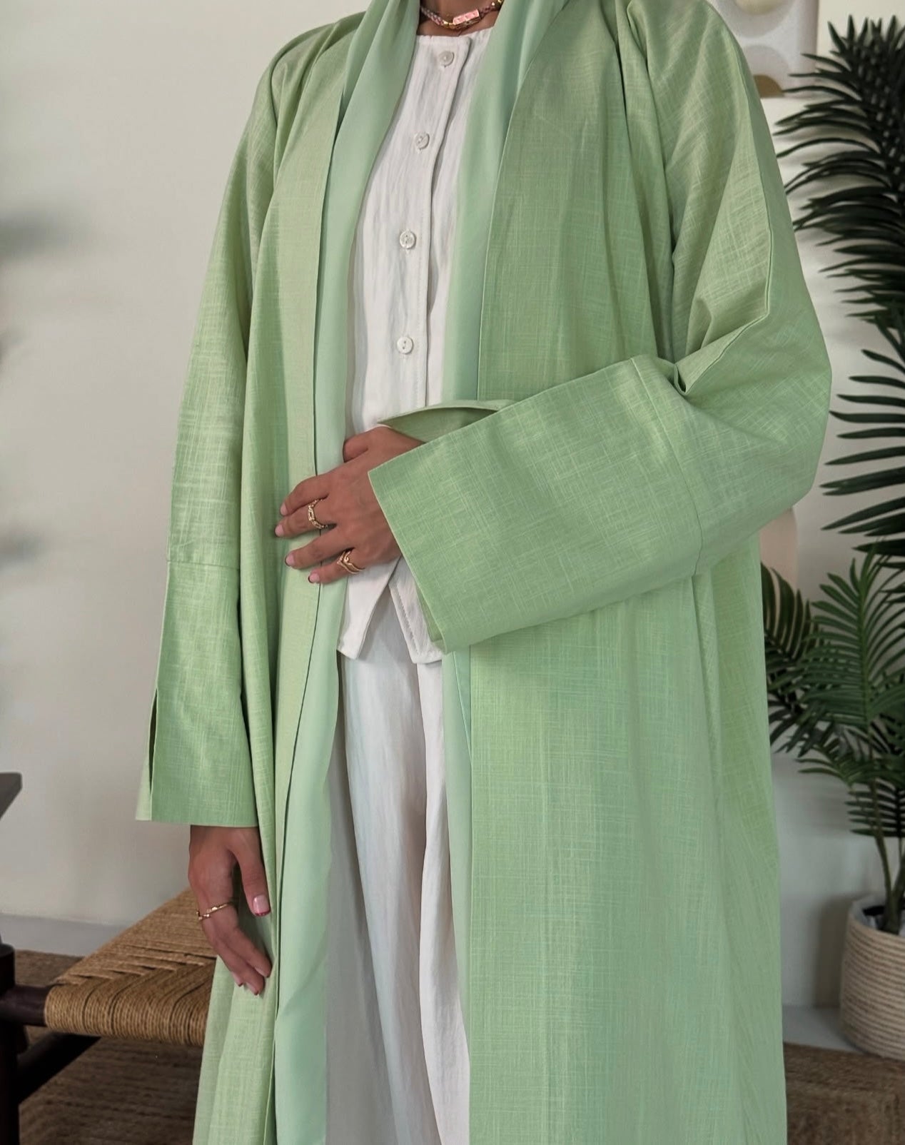 Linen Abaya with Shawl