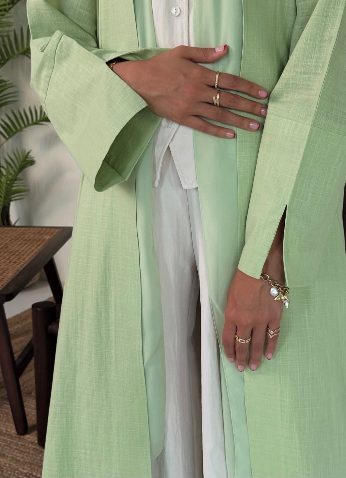 Linen Abaya with Shawl