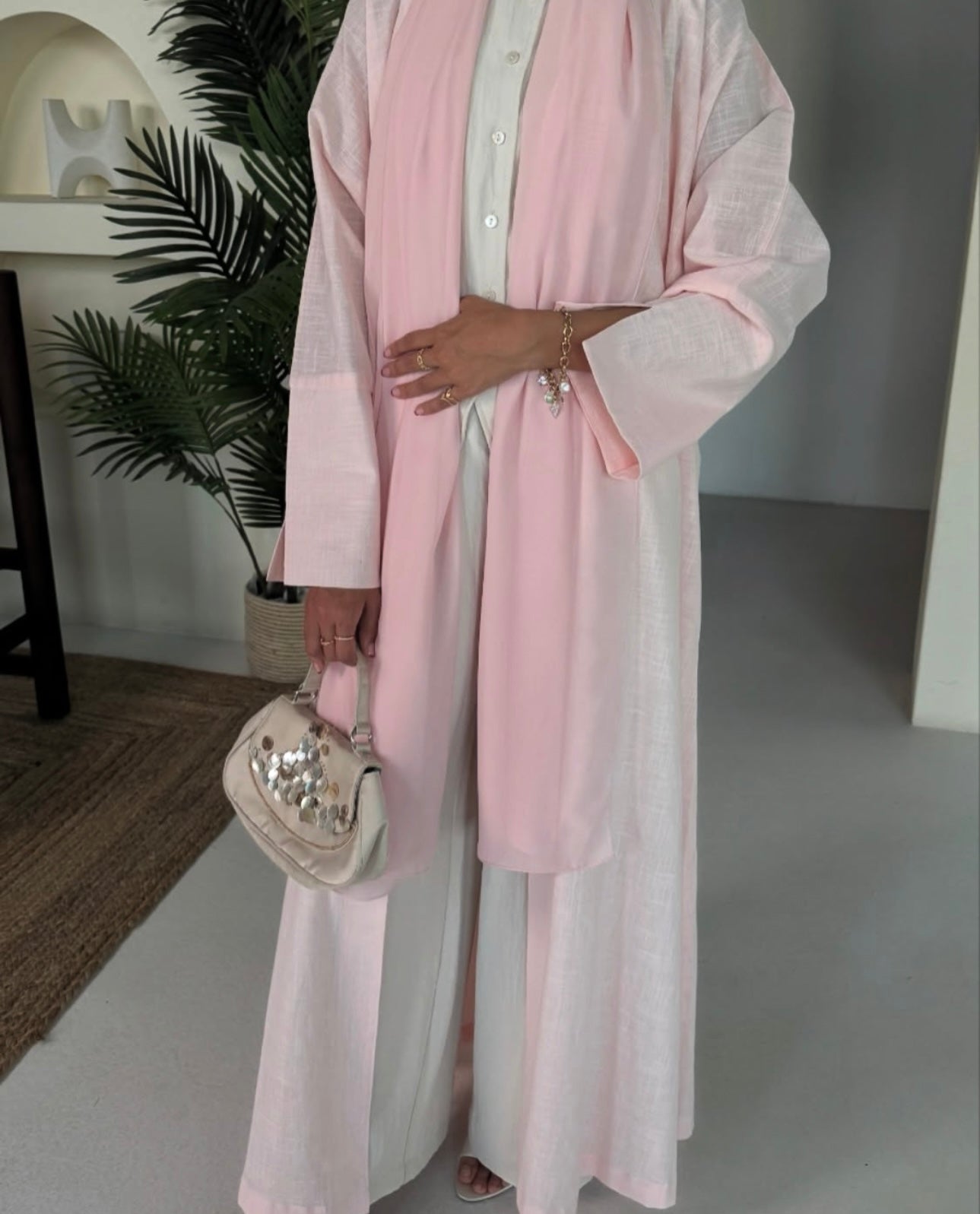Linen Abaya with Shawl