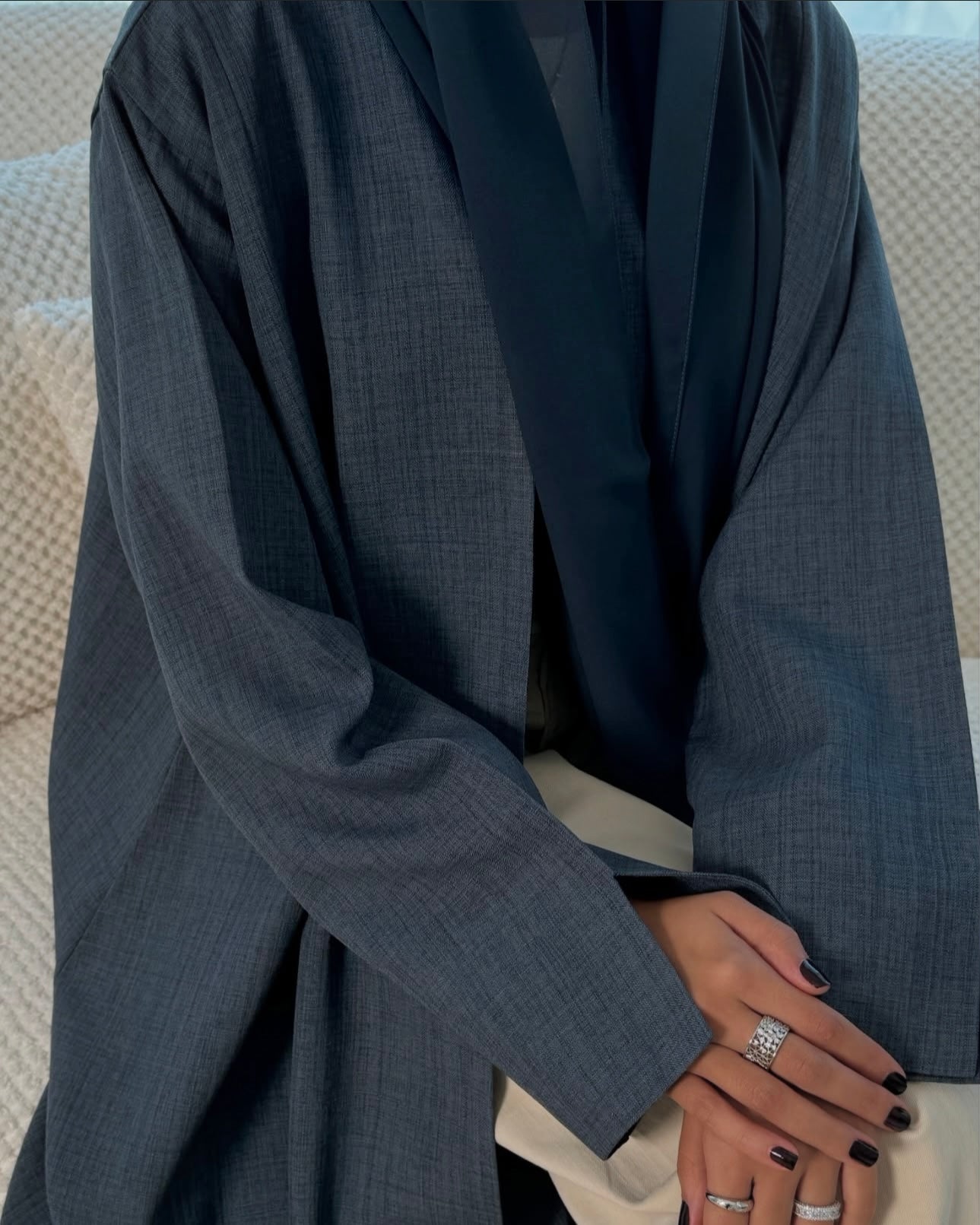 Linen Abaya with Shawl