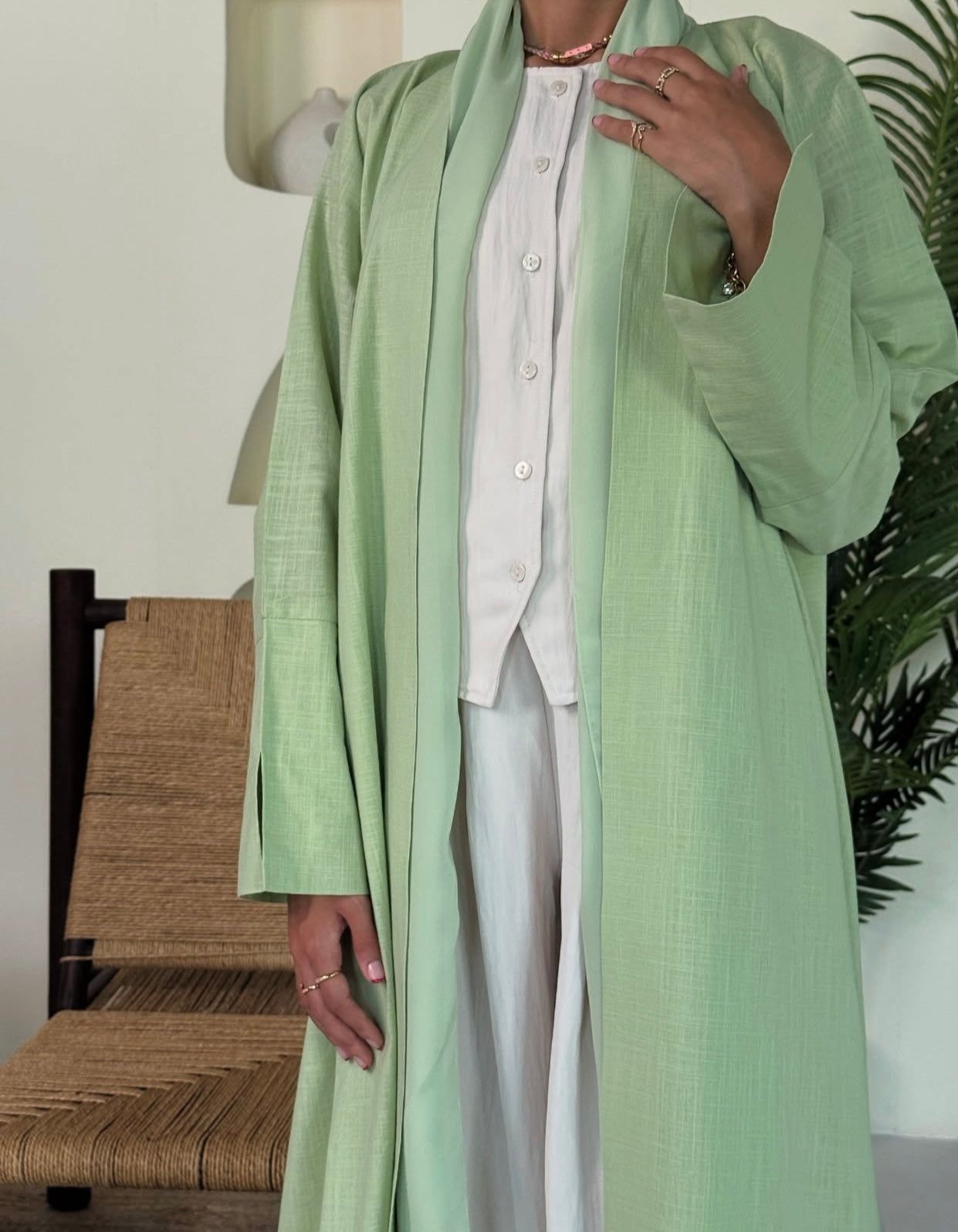 Linen Abaya with Shawl