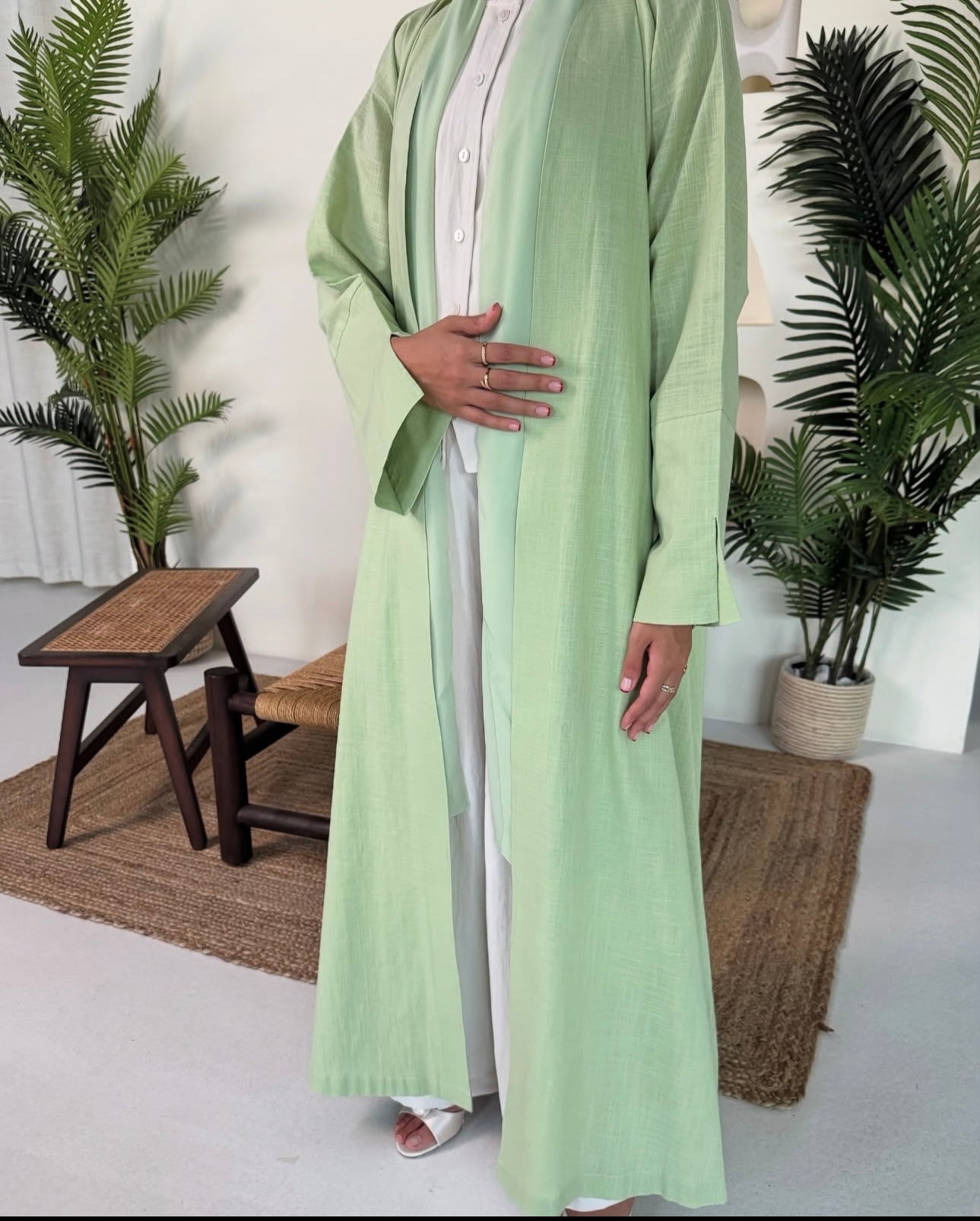 Linen Abaya with Shawl